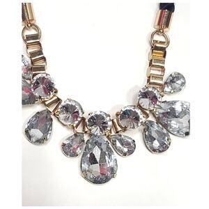 Unbranded black rope statement necklace crystals